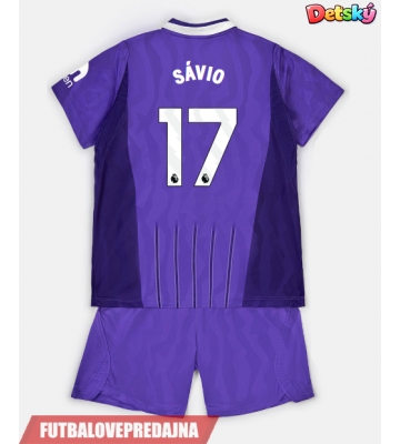 Lacne Dětský Futbalové dres Tottenham Hotspur Savio #17 2026-27 Krátky Rukáv - Tretina (+ trenírky)